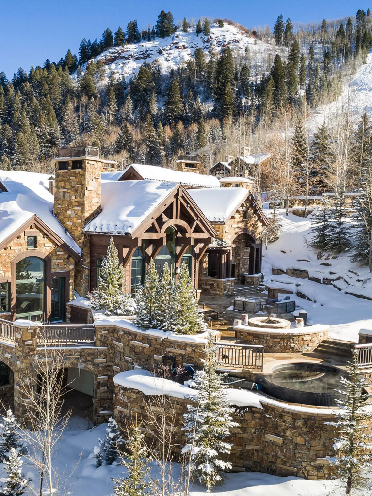 Aspen home for sale with snow